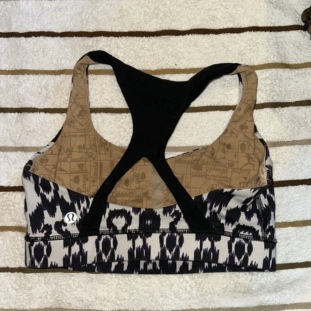 VTG LULULEMON ABSTRACT LOGO PRINT SPORTS BRA